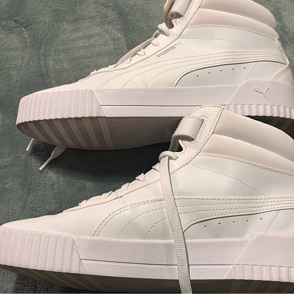 Puma White Lace-Up High-Tops - Picture 3 of 9